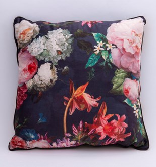 Cushion Navy velvet  Botanical.  2 only left