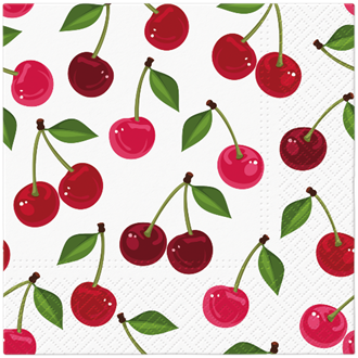 Cherries Pattern luncheon napkins