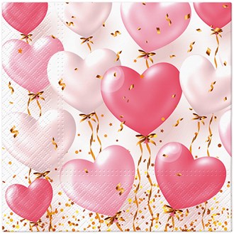 Heart Balloons Rose napkins